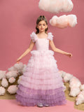 Tween Girls' Ruffle Trim Gradient Layered Hem Cake Dress