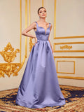 Elegant Sweetheart Neck Backless Satin Prom Dress