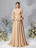 Maternity Surplice Neck A Line Belted Dress