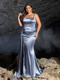 Plus Elegant Evening Gown with Thigh-High Slit & Intricate Embroidery Access – Satin Bodycon Dress for Red Carpet, Gala Dinners & Luxury Weddings, 1XL-3XL