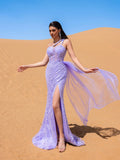 Luxury Gorgeous One Shoulder Split Thigh Mermaid Hem Formal Dress Evening Dress