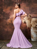 Maternity One Shoulder Cropped Top & Mermaid Hem Skirt Two Piece Set