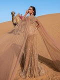 Luxury Gorgeous Round Neck Cloak Sleeves Mermaid Hem Beaded Evening Dress