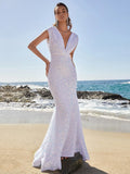Twist Front Mermaid Hem Sequin Prom Dress - Elonnashop