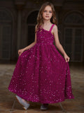 Tween Girls' Asymmetrical Neckline Sleeveless Sequin Party Dress - Elonnashop