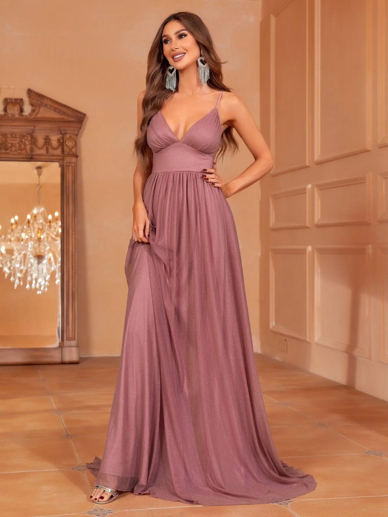 Solid A Line Cami Bridesmaid Dress