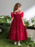 Tween Girls' Bow Front Sequin A Line Party Dress