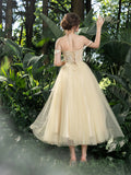 Midi Luxurious Off-Shoulder Gown with Intricate Sequin & Tiered Tulle Skirt – Elegant Dress for Opera Galas, Palace Receptions & VIP Dinners
