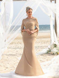 Womens' Draped Back Mermaid Hem Chiffon Formal Dress