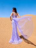 Luxury Gorgeous One Shoulder Split Thigh Mermaid Hem Formal Dress Evening Dress