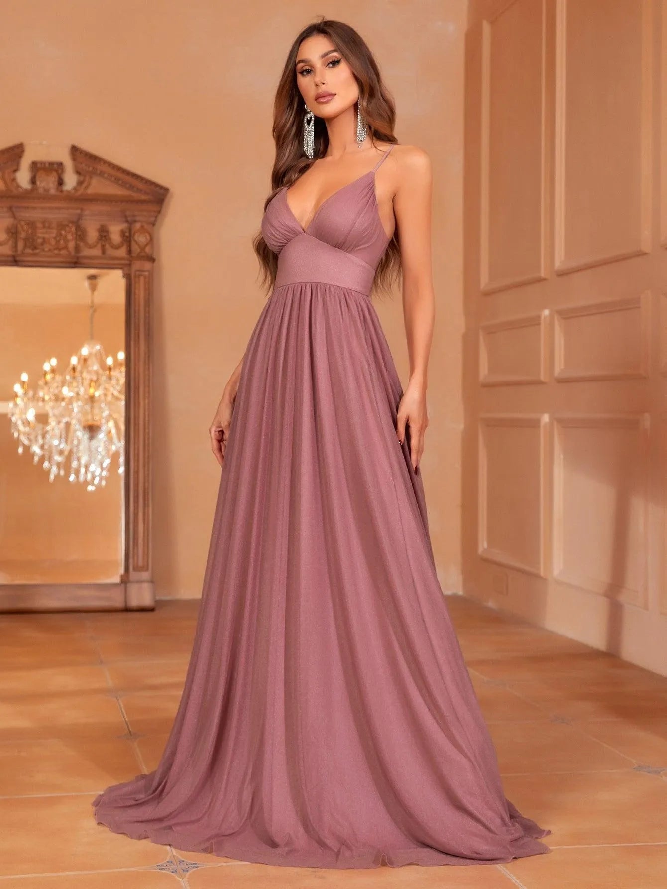 Solid A Line Cami Bridesmaid Dress