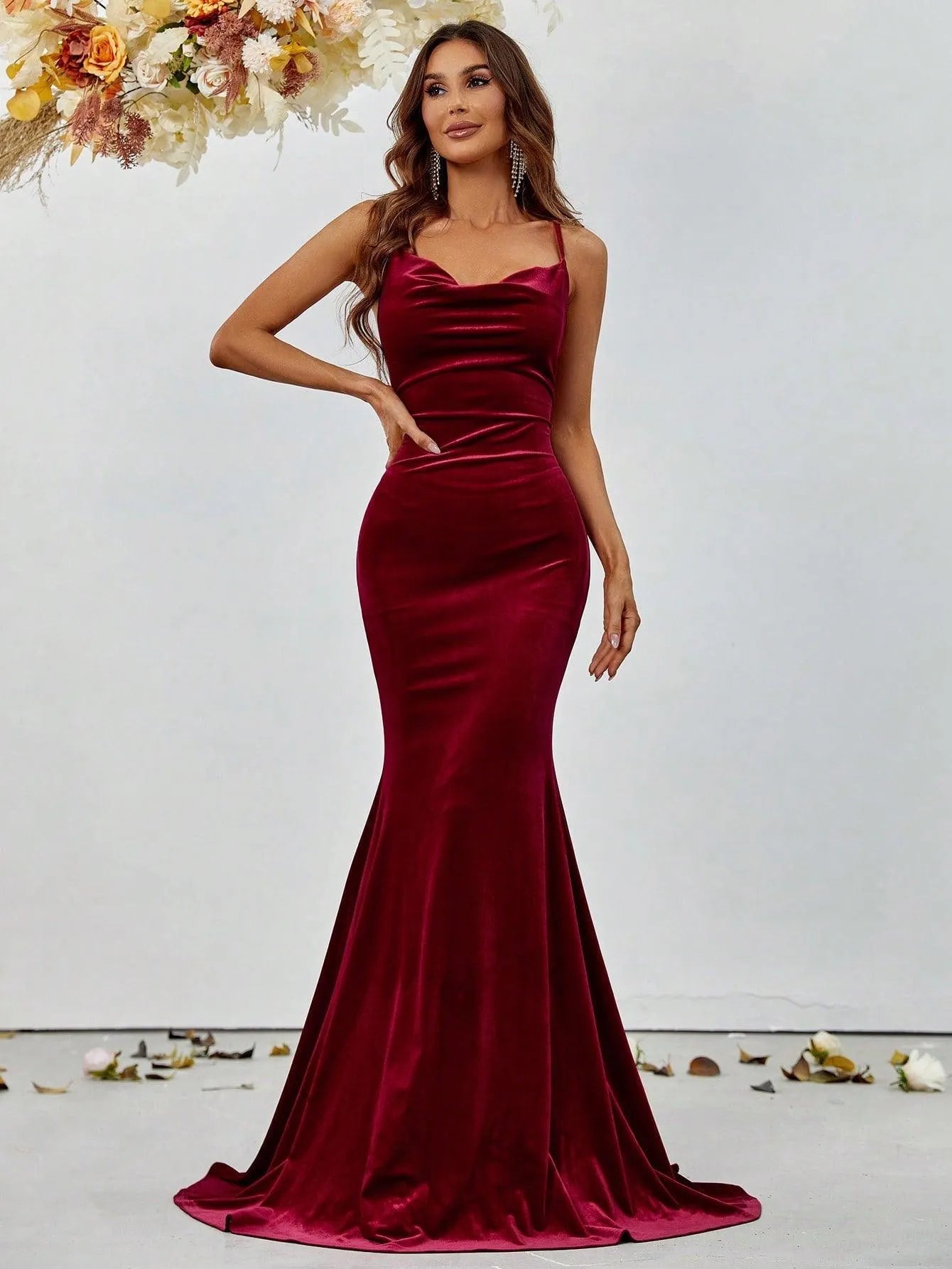 Classic Velvet Mermaid Cami Dress