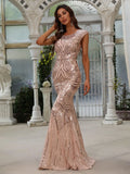 Elegant Round Neck Sleeveless Mermaid Prom Dresses - Elonnashop